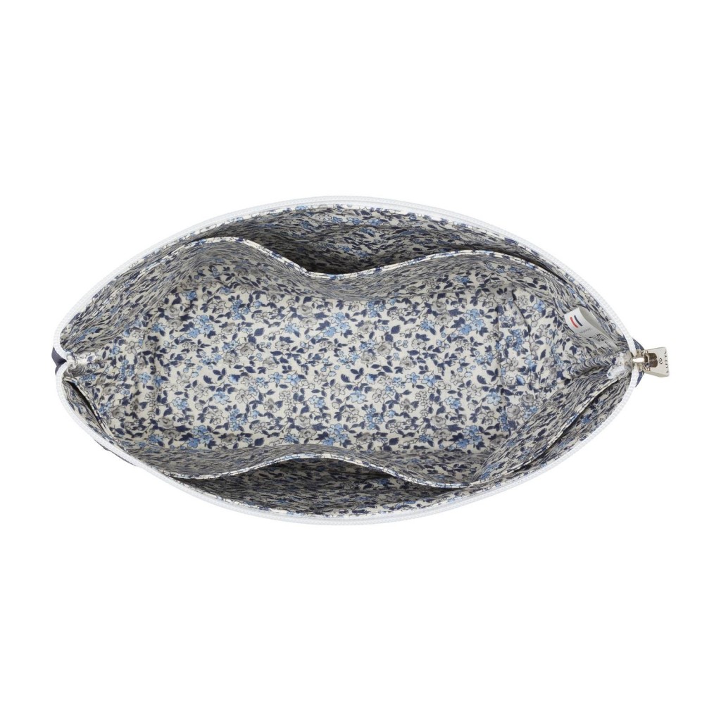 Lutyl - Trousse de toilette coton enduit fleurie bleu et fleurs