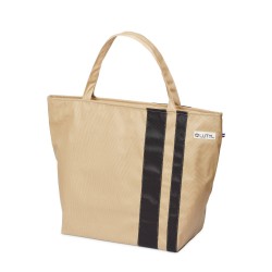 Lutyl - Sac zippé coton enduit uni beige et noir