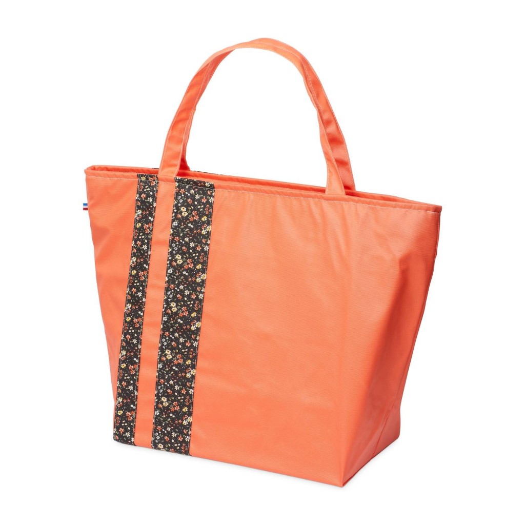 Lutyl - Sac week-end coton enduit fleuri corail et fleurs