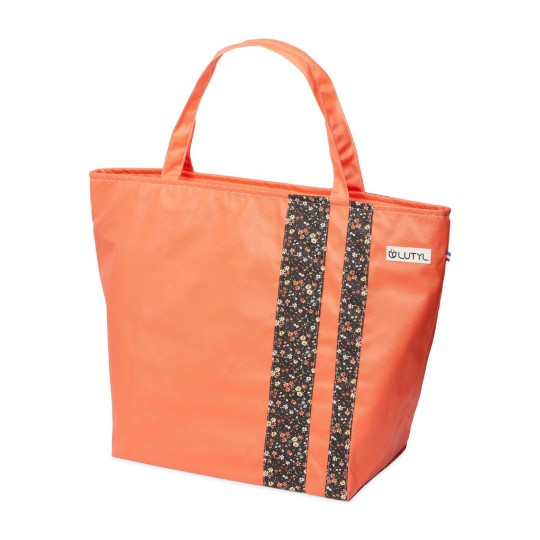 Lutyl - Sac week-end coton enduit fleuri corail et fleurs