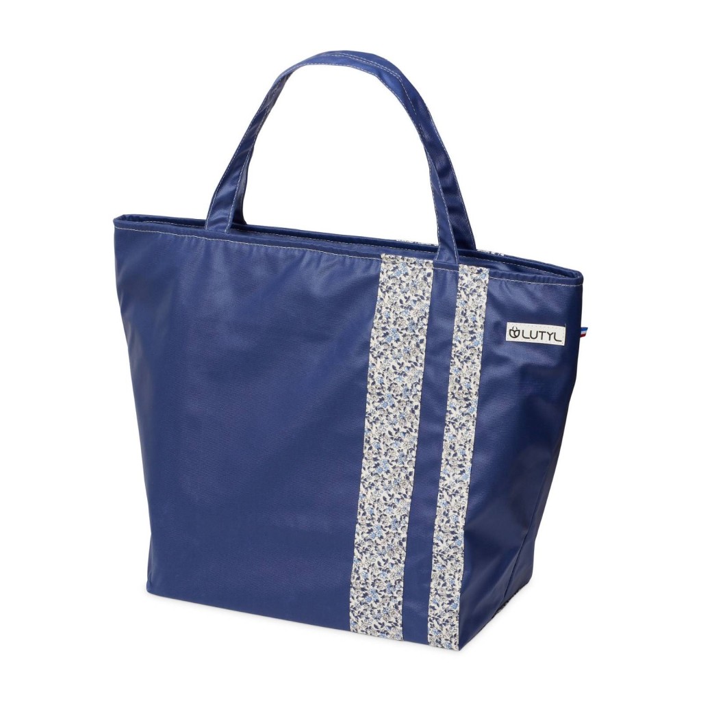 Lutyl - Sac week-end coton enduit fleuri bleu et fleurs