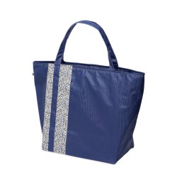 Lutyl - Sac zippé coton enduit fleuri bleu et fleurs