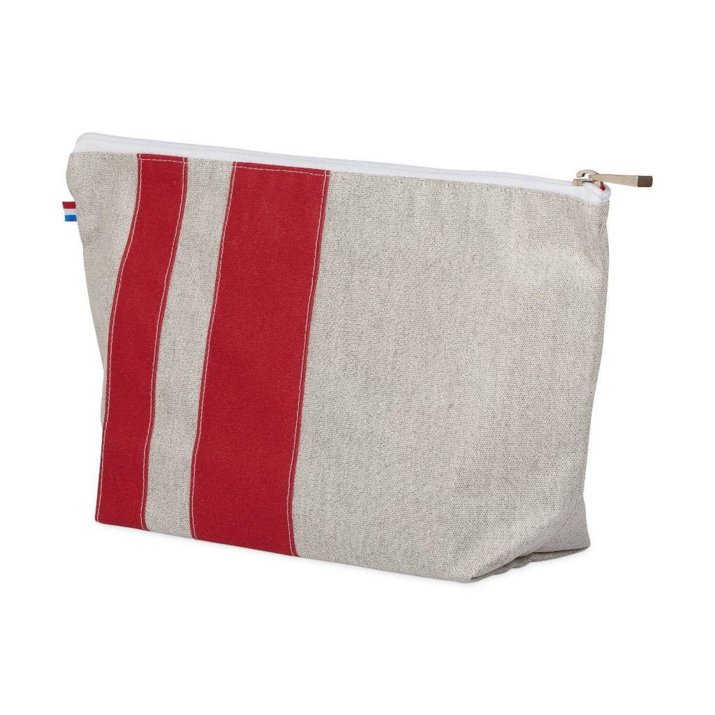 Lutyl - Trousse de toilette coton enduit unie grise et rouge