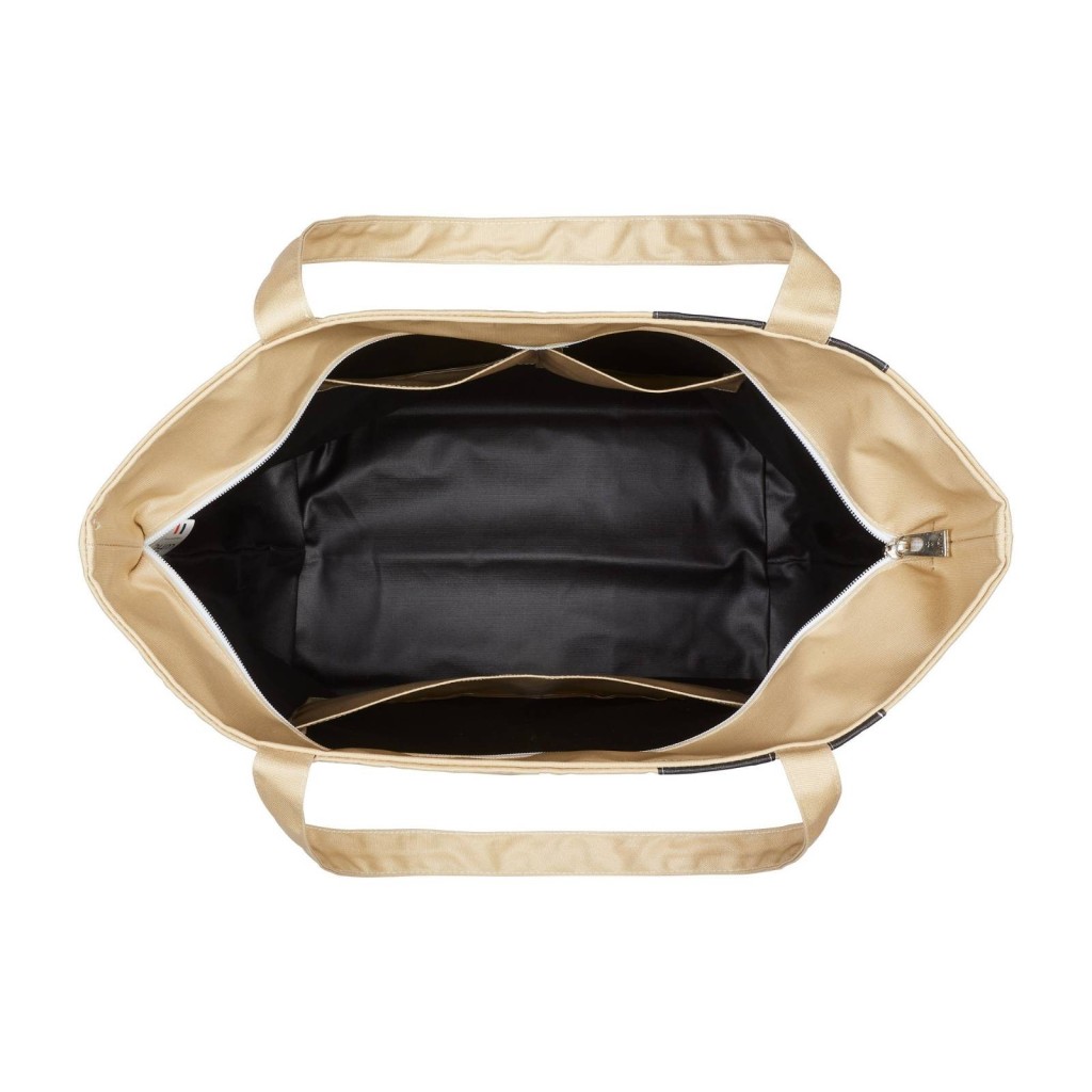 Lutyl - Sac week-end coton enduit uni beige et noir